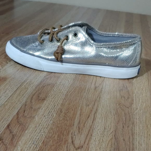 Sperry Seacoast Metallic Python Embossed Sneakers 6 - Picture 6 of 16